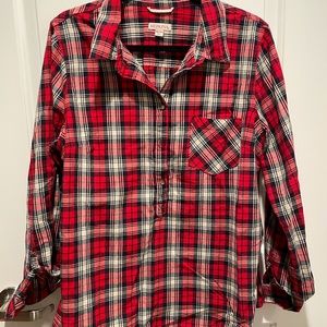 Plaid pull over blouse